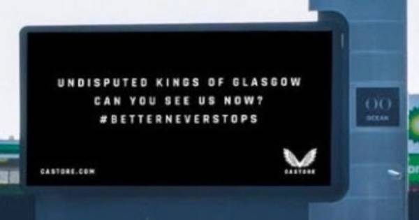 Rangers kit makers Castore put up billboards mocking Celtic