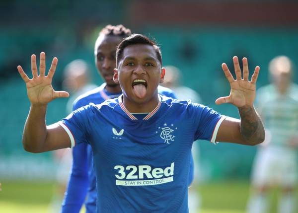 Alfredo Morelos finally breaks Celtic goal drought with Rangers’ equaliser and 55th SPFL goal