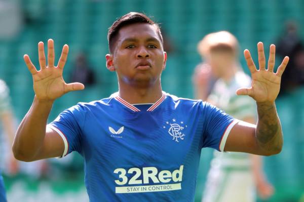 Rangers star Alfredo Morelos pictured with smoke bombs following goal against Celtic