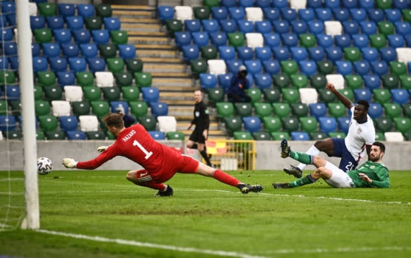 VIDEO: Celtic goalkeeper Conor Hazard has a strange time of it on Northern Ireland return