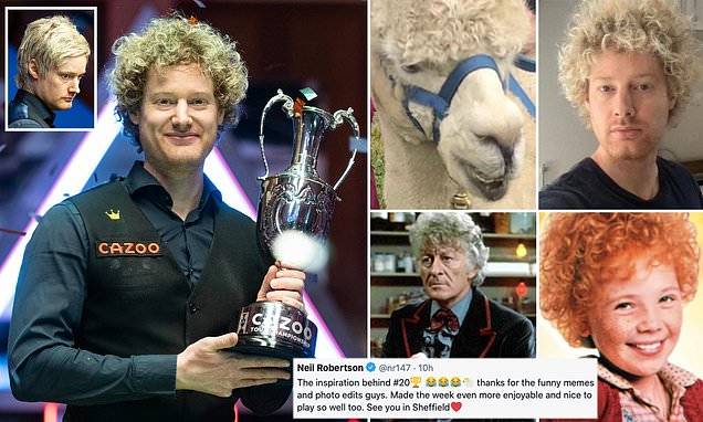 Neil Robertson jokes that a LLAMA was his inspiration for new curly blond hairstyle