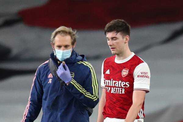 Kieran Tierney injury update as Arsenal confirm ligament damage and expected recovery time