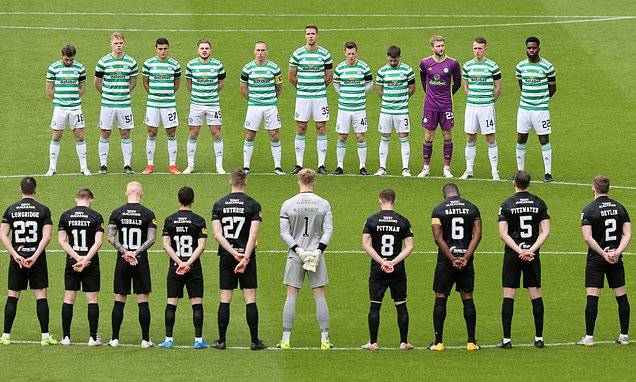 Celtic fans set off FIREWORKS outside stadium during two minute silence for Prince Philip