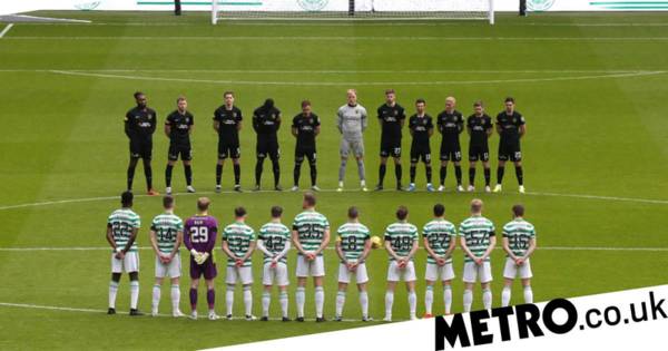 Fireworks let off at Celtic Park during two minute silence for Prince Phillip in Glasgow