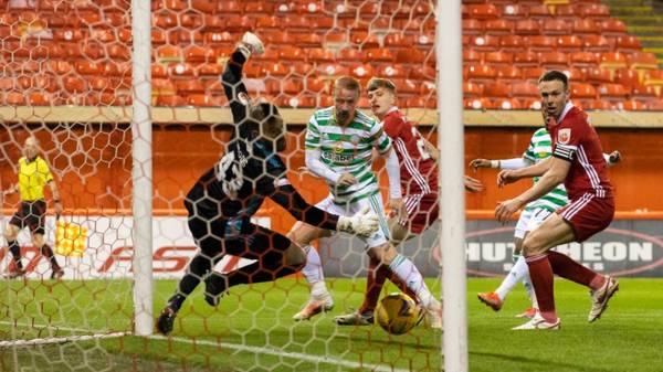 Late Griffiths goal rescues a draw for Celtic at Pittodrie