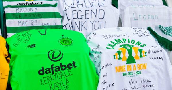 Scott Brown Celtic tributes pile high as Parkhead decked out in messages