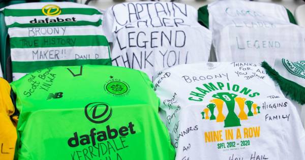 Celtic fans deck Parkhead with Scott Brown tributes ahead of final home game