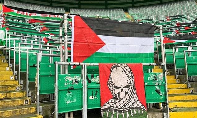 Celtic left furious at ‘unacceptable’ Palestine flag display made by fan group