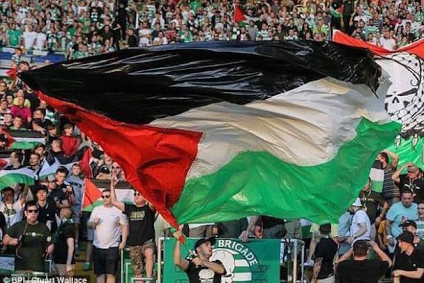 Removed: Celtic take down North Curve’s Palestine display