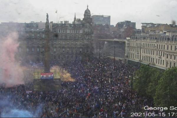 Sevcovidiots take over city, urinate on Celtic store as violent video emerges.