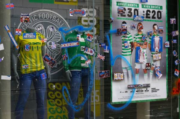 New photos: The Celtic shop on Argyll Street vandalised