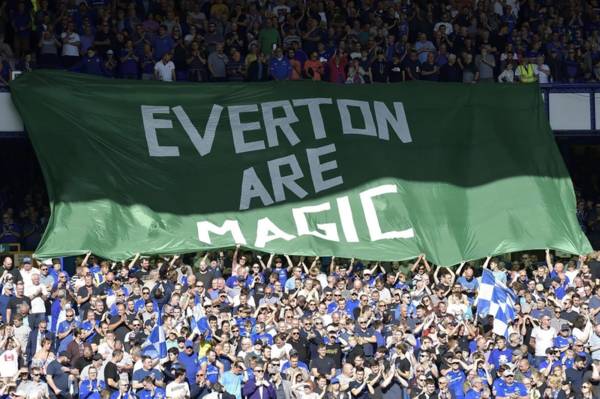 Everton fan smashes Newco fan boy’s deluded hooligan banner