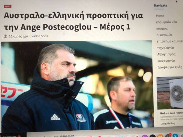 Greek Media Picks up on Postecoglou’s Celtic Story; “tough time mentally” for Yokohama Marinos