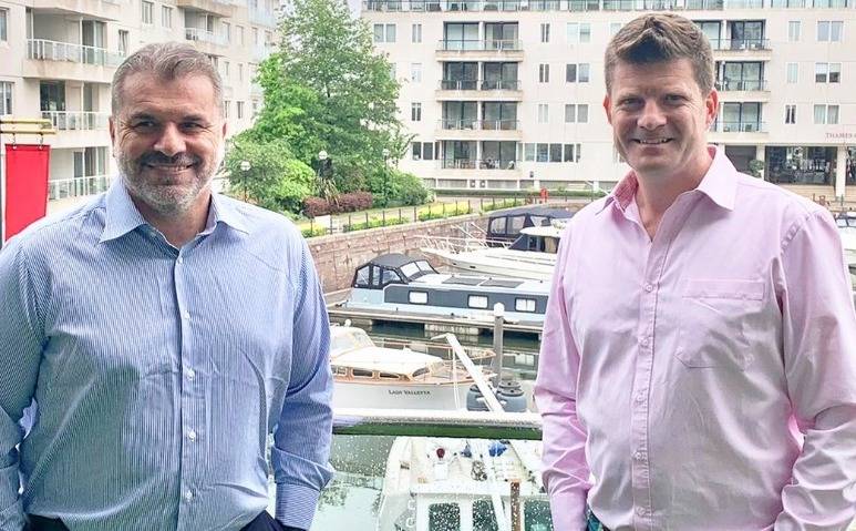 Photo: Ange Postecoglou and Dom McKay watch Scotland v England