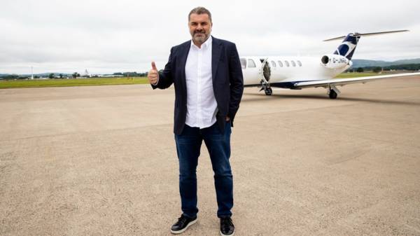 Ange Postecoglou touches down in Glasgow