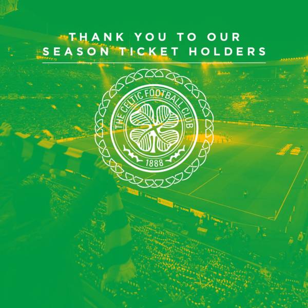 Thank you to our 2021/22 Season Ticket holders – register for My Celtic Matchday