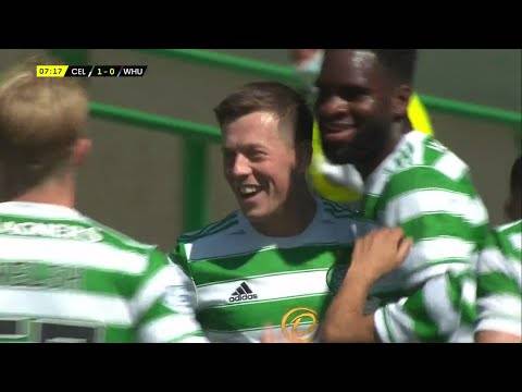 Callum McGregor’s curler opens the scoring for Celtic in friendly against West Ham