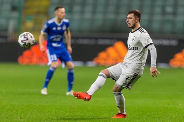 Celtic bound Josip Juranovic starts alongside Artur Boruc for Legia Warsaw in Europa League