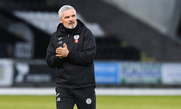 St Mirren will travel to Celtic Park tomorrow without manager Jim Goodwin