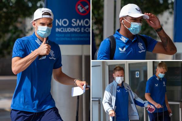 Rangers airport pictures: Covid outbreak hits hard but Morelos, Barisic and more fly out for Alashkert clash