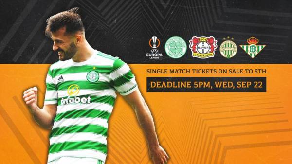 Deadline 5pm Wednesday for STH to secure single match tickets