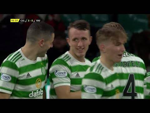 David Turnbull curls one in for Celtic in Premier Sports Cup Quarter Final v Raith Rovers