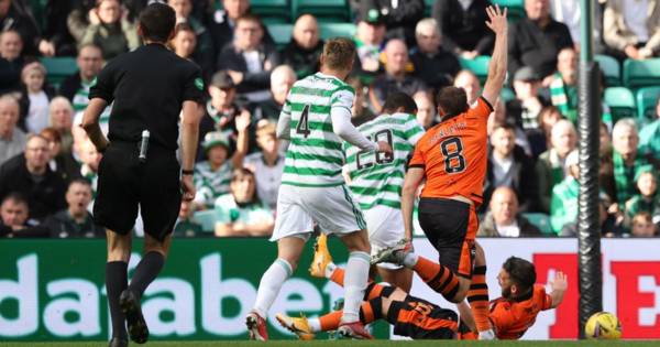 Celtic penalty debate shut down as former elite ref points to Dundee United ‘foul’ seconds earlier