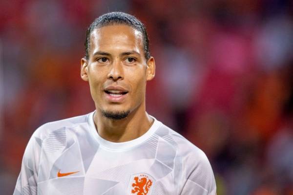 ‘Be patient’: Van Dijk points to Liverpool teammate while responding to Celtic fan question