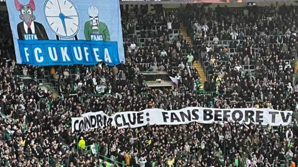 Green Brigade Target UEFA with Clever Pre-Match Banner