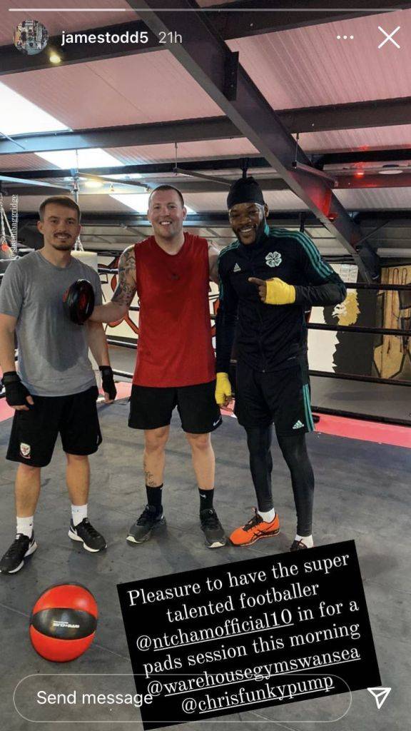 Photo: Olivier Ntcham Sports Celtic Training Wear During Swansea Gym Session