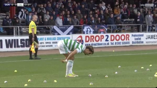 Video: Celtic game suspended amidst hail of tennis balls