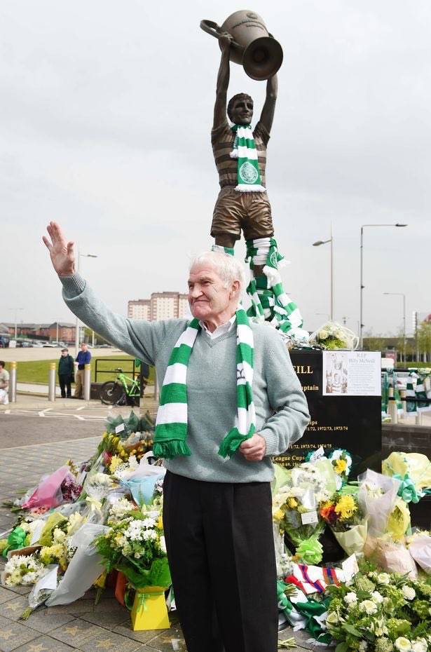 Celtic Trio Pay Their Respects to Bertie Auld Outside Celtic Park