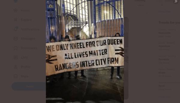 Bears go to war over taking a knee as anti BLM banner shames Ibrox