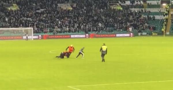 Watch Celtic stewards get sent to the shops as young fan gives security the runaround at Parkhead