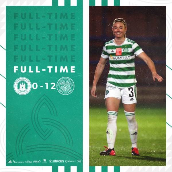 Scottish Cup: Edinburgh City – 0 Celtic FC Women – 12 (Yes twelve) – now bring on the Rangers