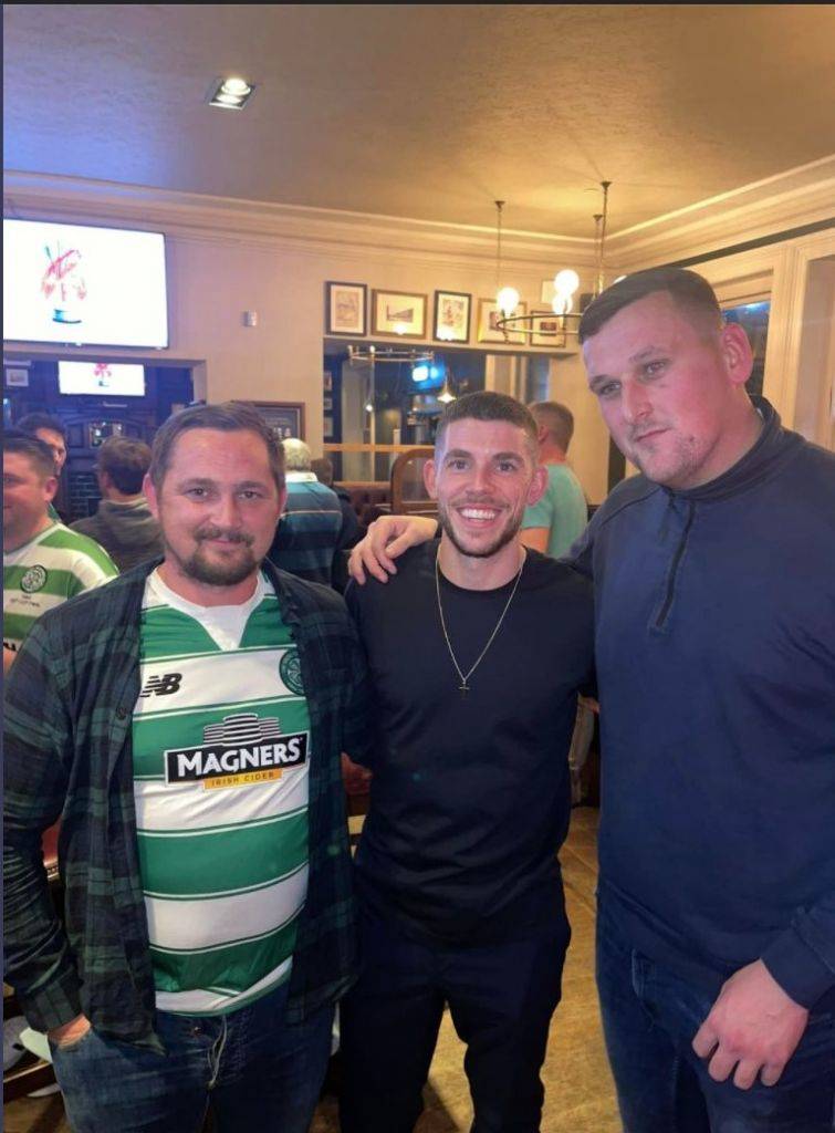 Ryan Christie Celebrates Glasgow Derby Win With Bournemouth Celtic Supporters Club