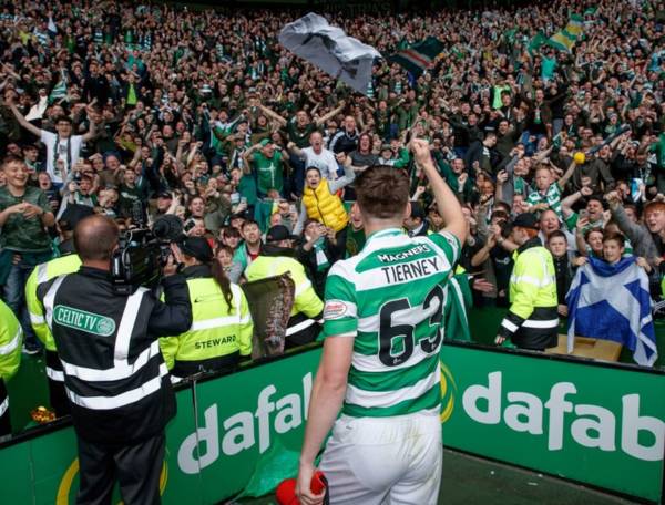 “Like an out-of-body experience. I’ve got the megaphone and I’m leading the chants,” Kieran Tierney