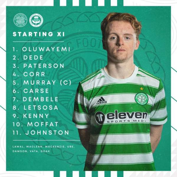 Team’s Up – Johnston, Kenny and Dembele all start for Celtic FC B this afternoon