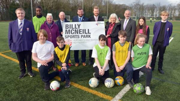 New school pitch named after former pupil and Celtic legend, Billy McNeill