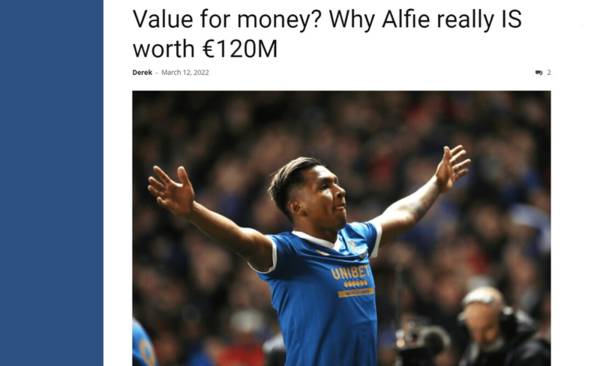 120 mill euro for Alf and £35 mill for another Ibrox star, Ibrox site goes full Sevco