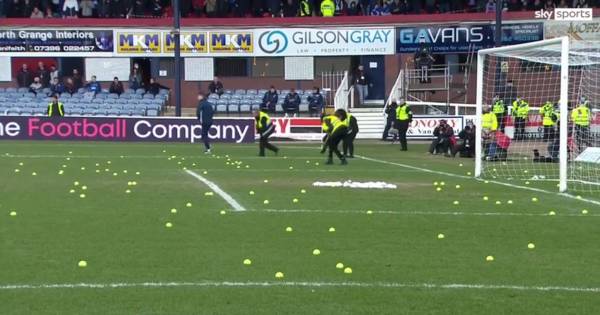 Angry Rangers fans chuck tennis balls and toilet roll on pitch in protest of Celtic game