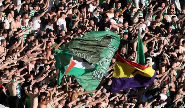 Celtic supporters show big backing for players at Lennoxtown with pyro and banner ahead of derby