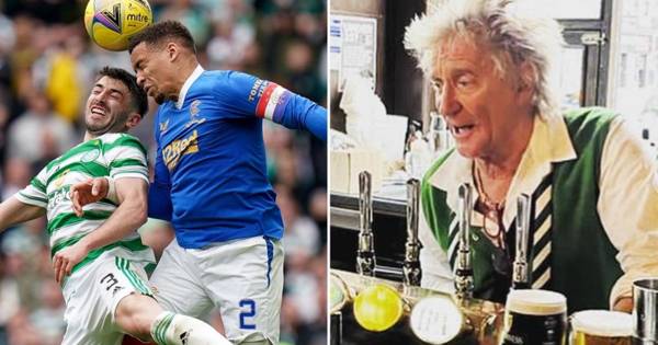 Celtic fan Rod Stewart spotted serving pints in Glasgow pub after Rangers draw