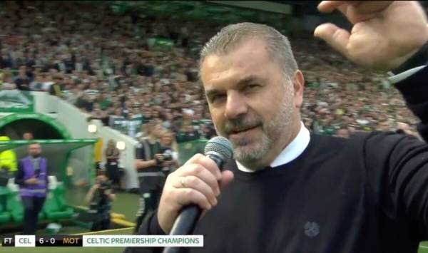 ‘We NEVER Stop!’ Celtic fans go crazy over epic Ange Postecoglou speech after title win