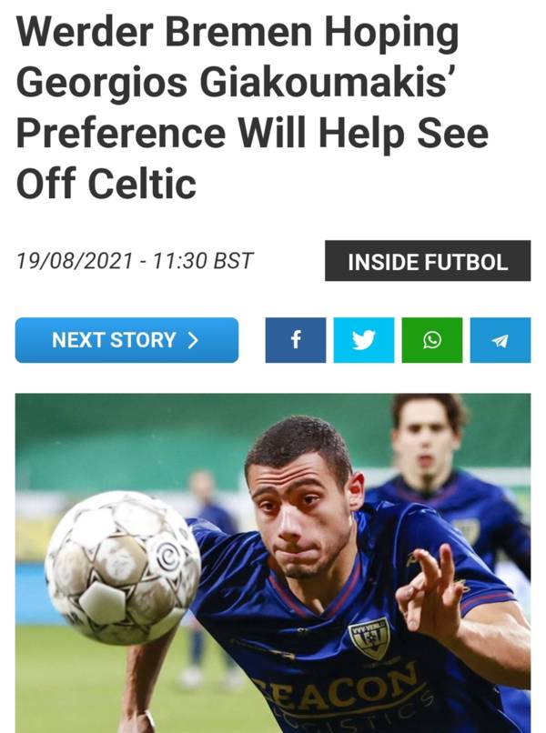 Souza “Preferring Fenerbahce Over Celtic” Means Little, Look At Giakoumakis