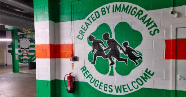 Green Brigade unveil Celtic Park mural as ultras group issue ‘refugees welcome’ message