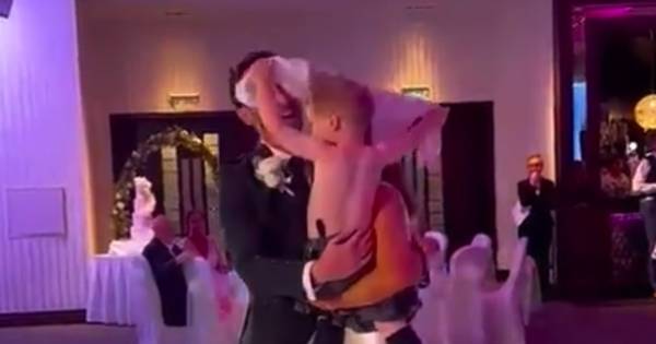 Young Celtic fan hilariously gatecrashes his mum and dad’s first dance at wedding