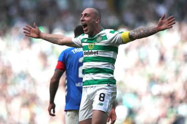 Celtic legend Scott Brown pictured with singer Lewis Capaldi