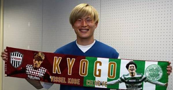 Celtic announce Kyogo merchandise partnership with Japanese club as half-and-half scarf unveiled