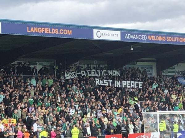 Celtic supporters John Hughes Tribute in Dingwall: “Yogi – A Celtic Man, Rest in Peace”